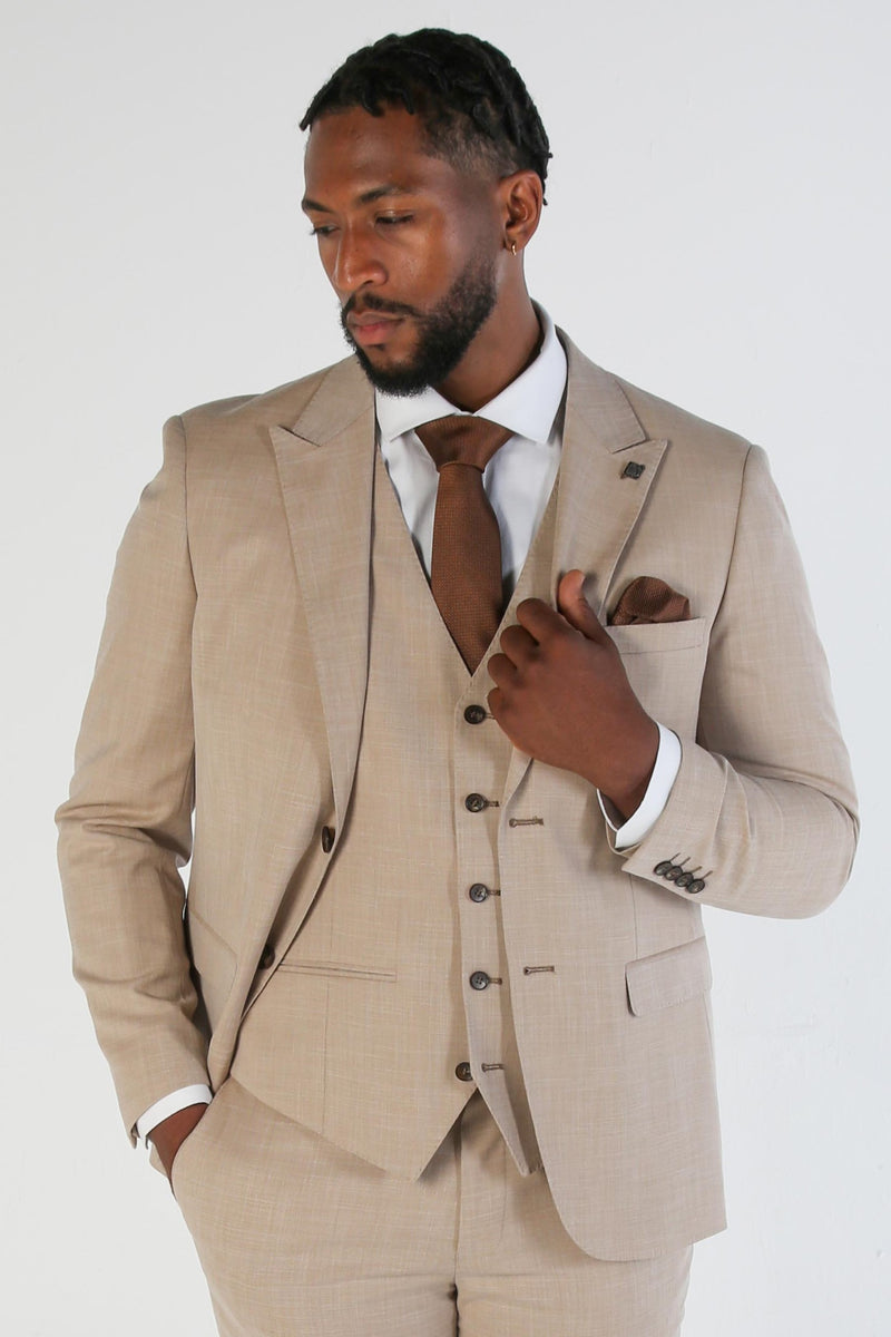 Kurt Beige Three Piece Suit