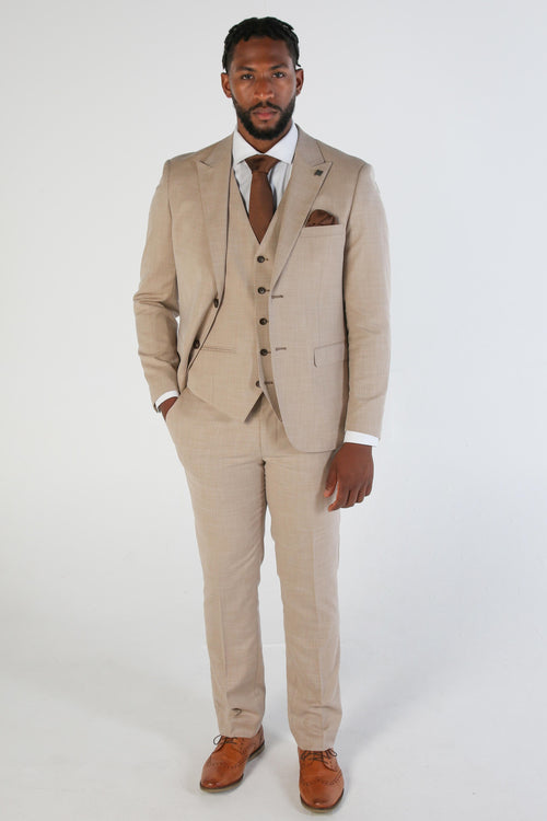 Kurt Beige Men's Three Piece Suit