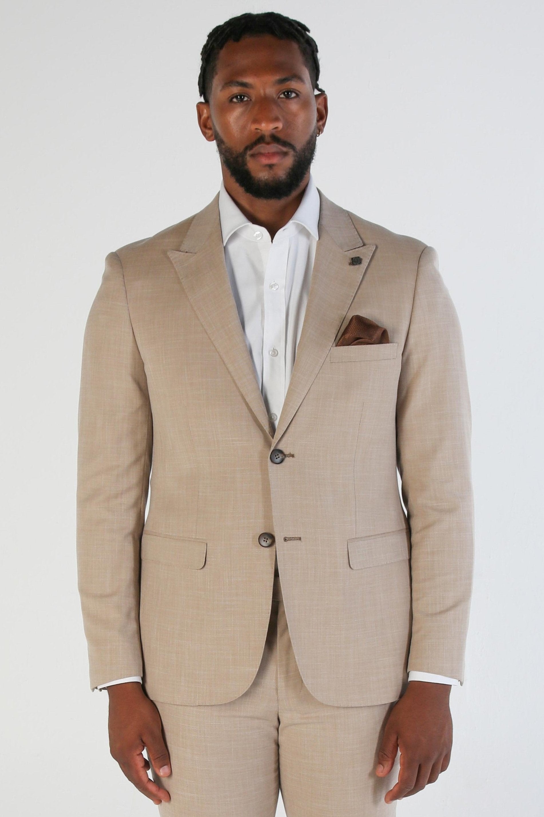 Kurt Beige Men's Two Piece Suit