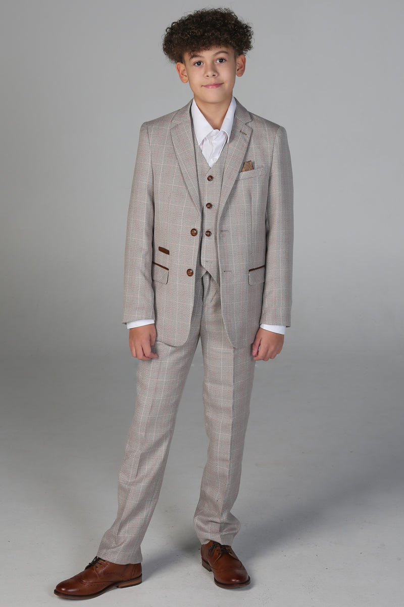 Device - Boy's Leo Beige Three Piece Suit