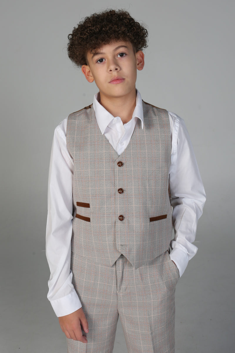 Device - Boy's Leo Beige Three Piece Suit