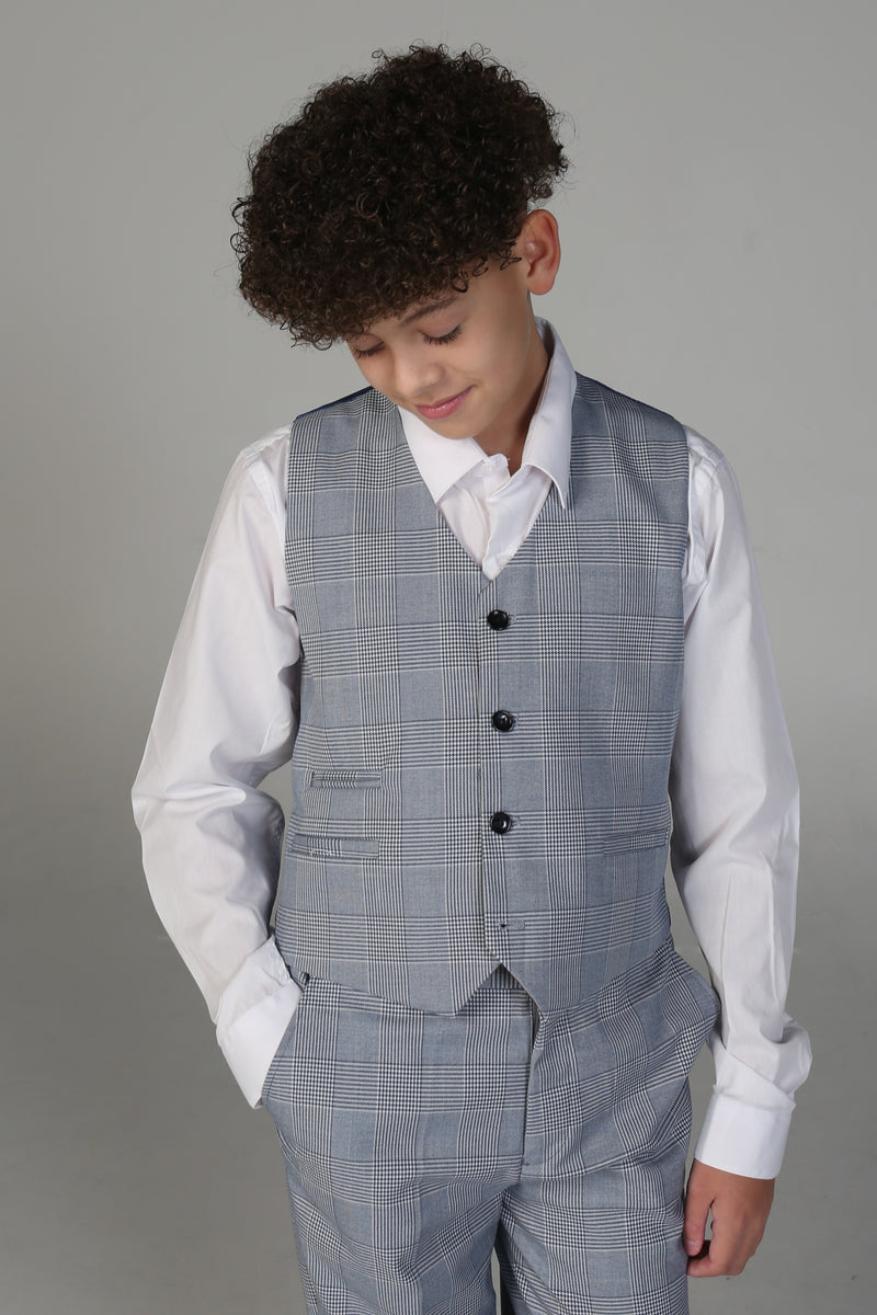 Device - Boy's Mark Sky Blue Three Piece Suit