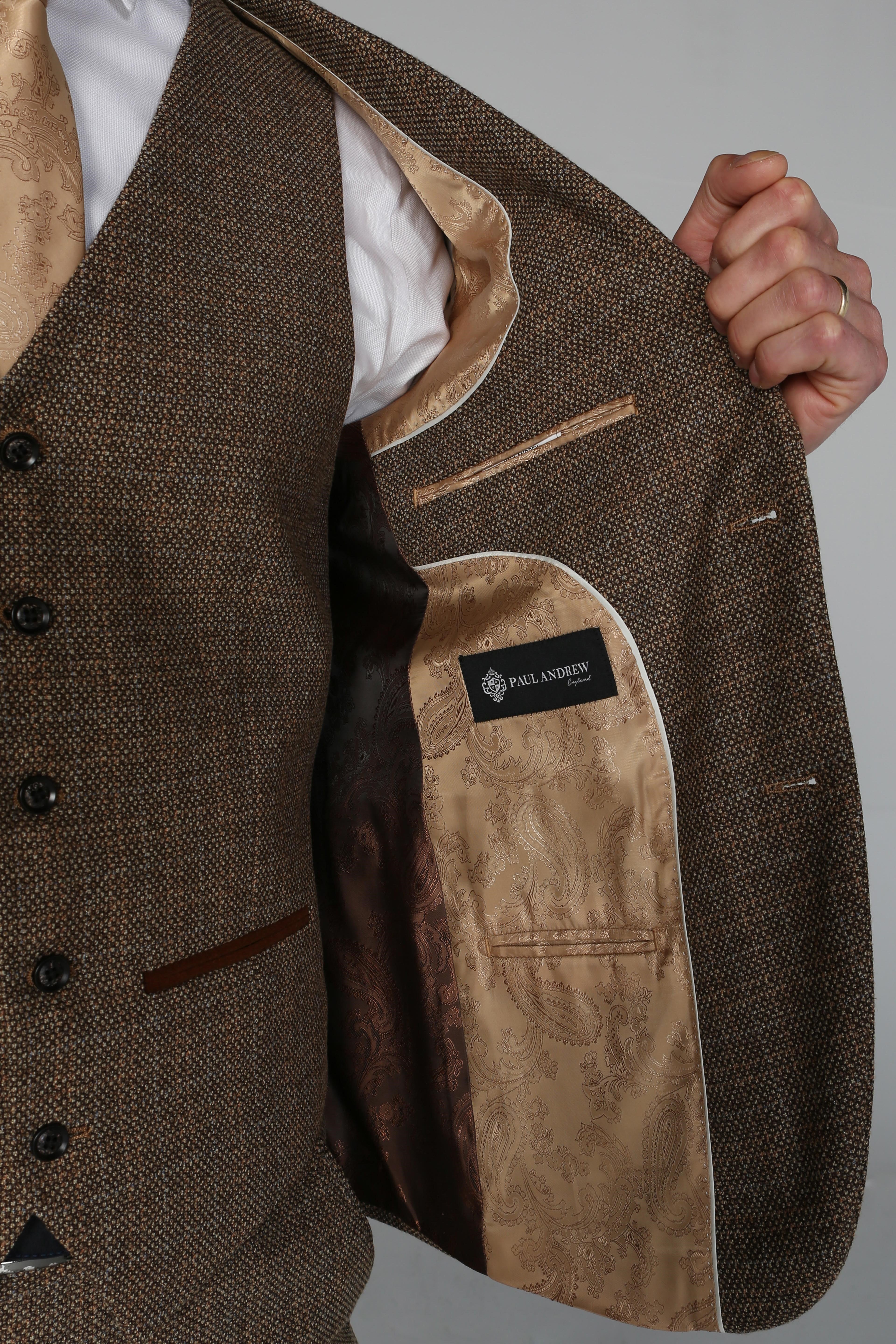 Ralph Brown Tweed Three Piece Suit