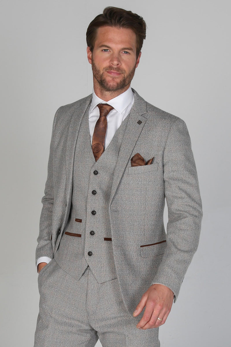 Ralph Cream Tweed Three Piece Suit