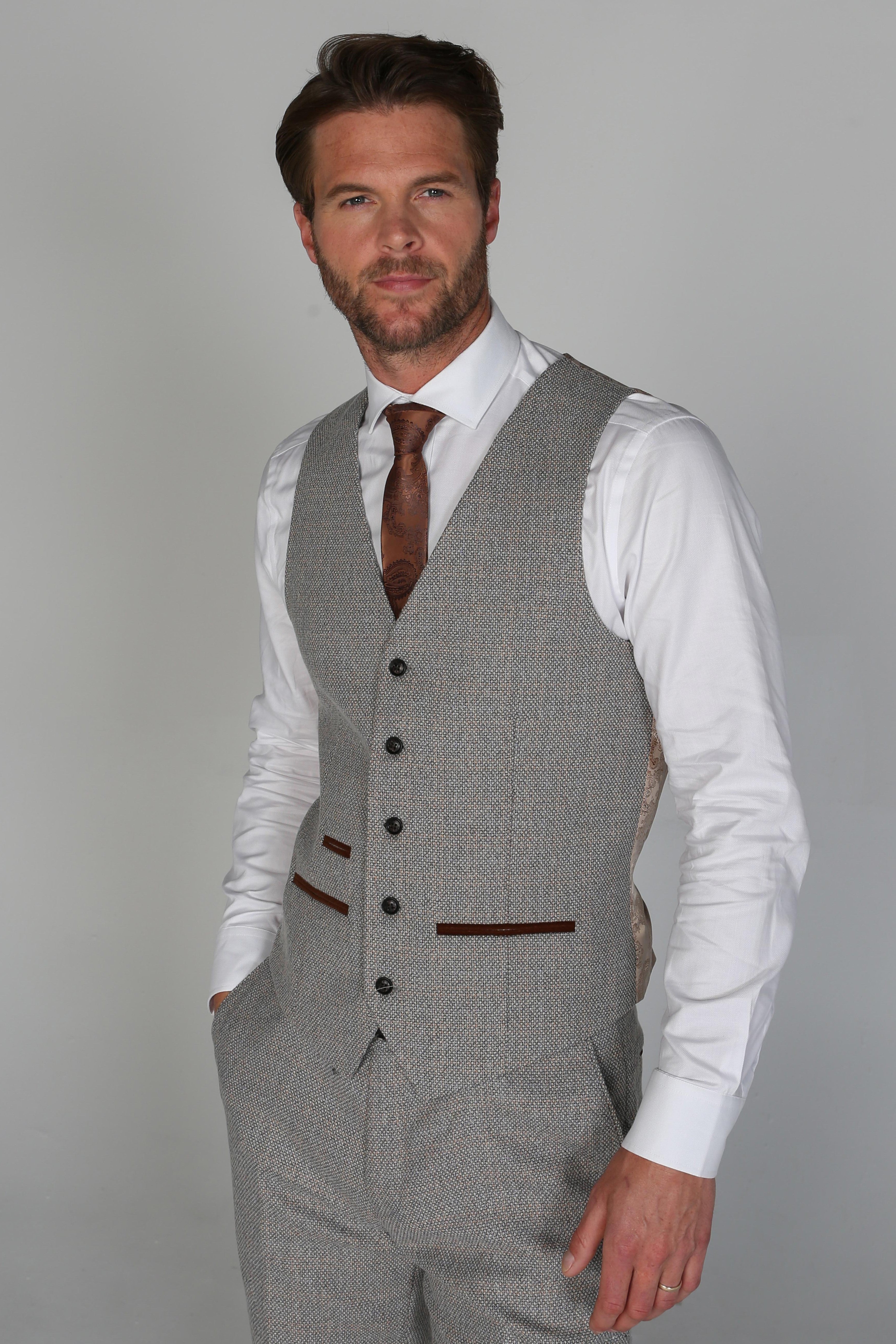 Ralph Cream Tweed Three Piece Suit