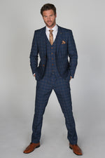 Hamleys Men's Navy Check Three Piece Suit