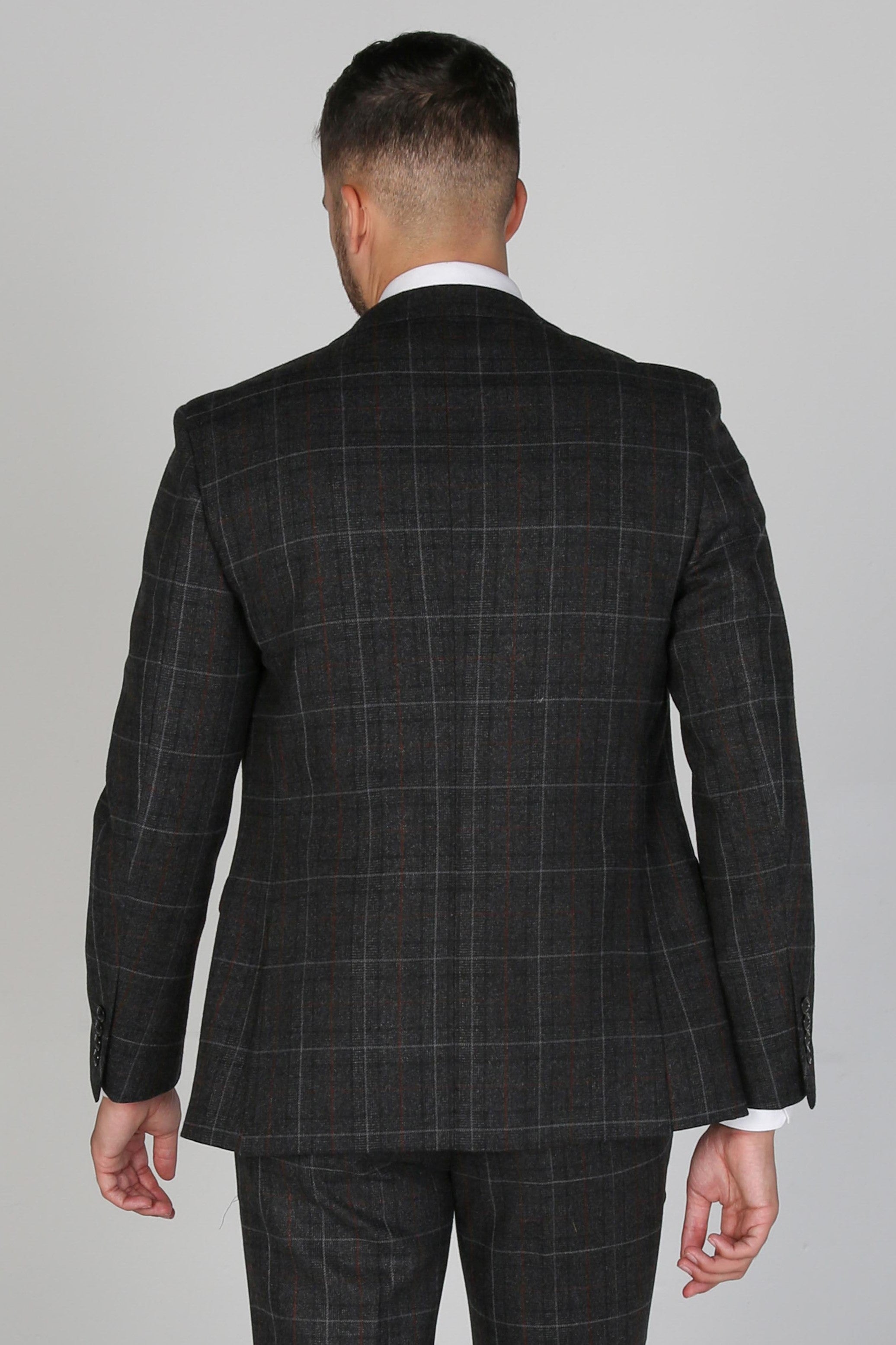 Harvey Grey Tweed Check Three Piece Suit