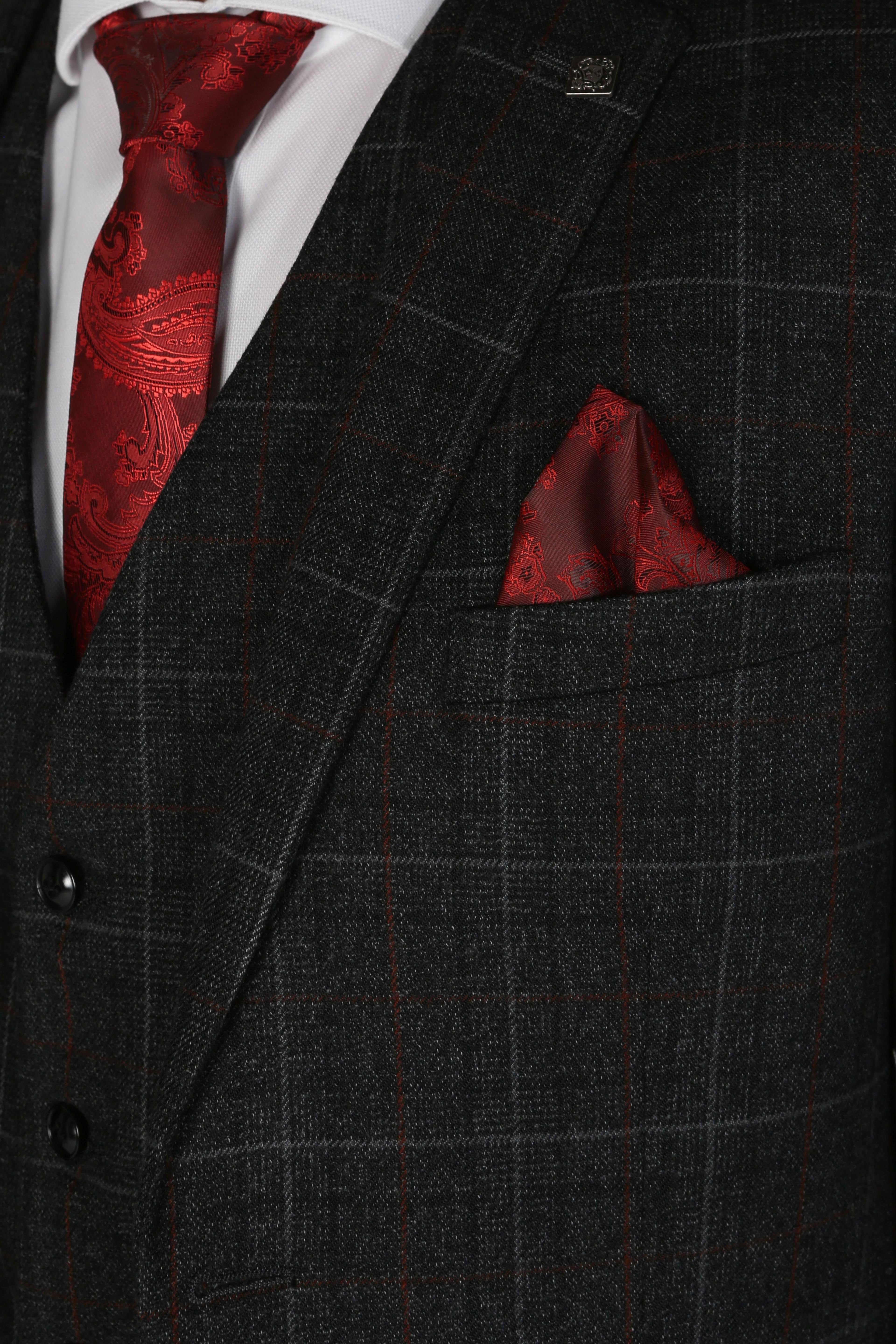 Harvey Grey Tweed Check Three Piece Suit