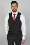 Harvey Grey Tweed Check Three Piece Suit