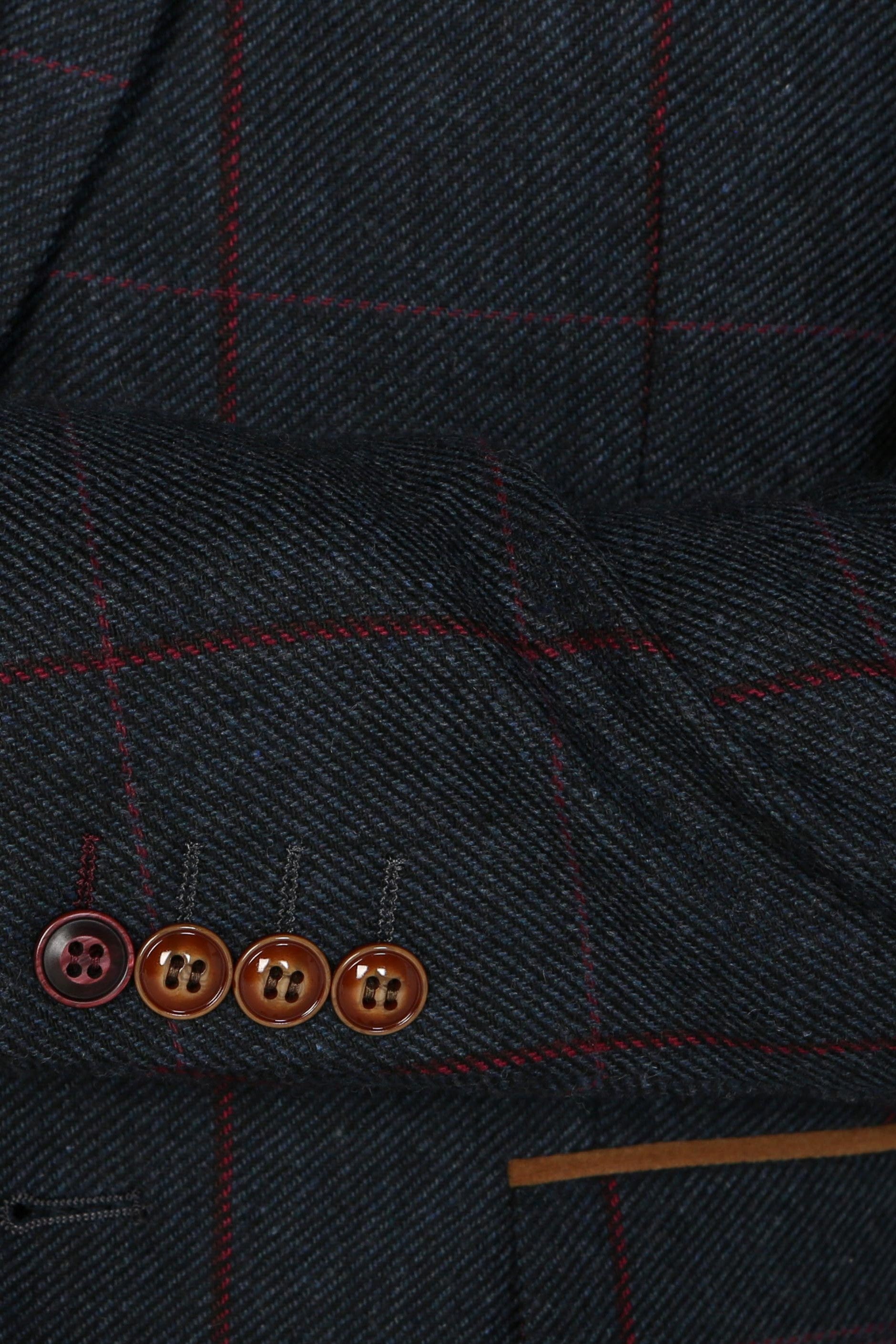 Madrid - Men's Navy Tweed Check Blazer