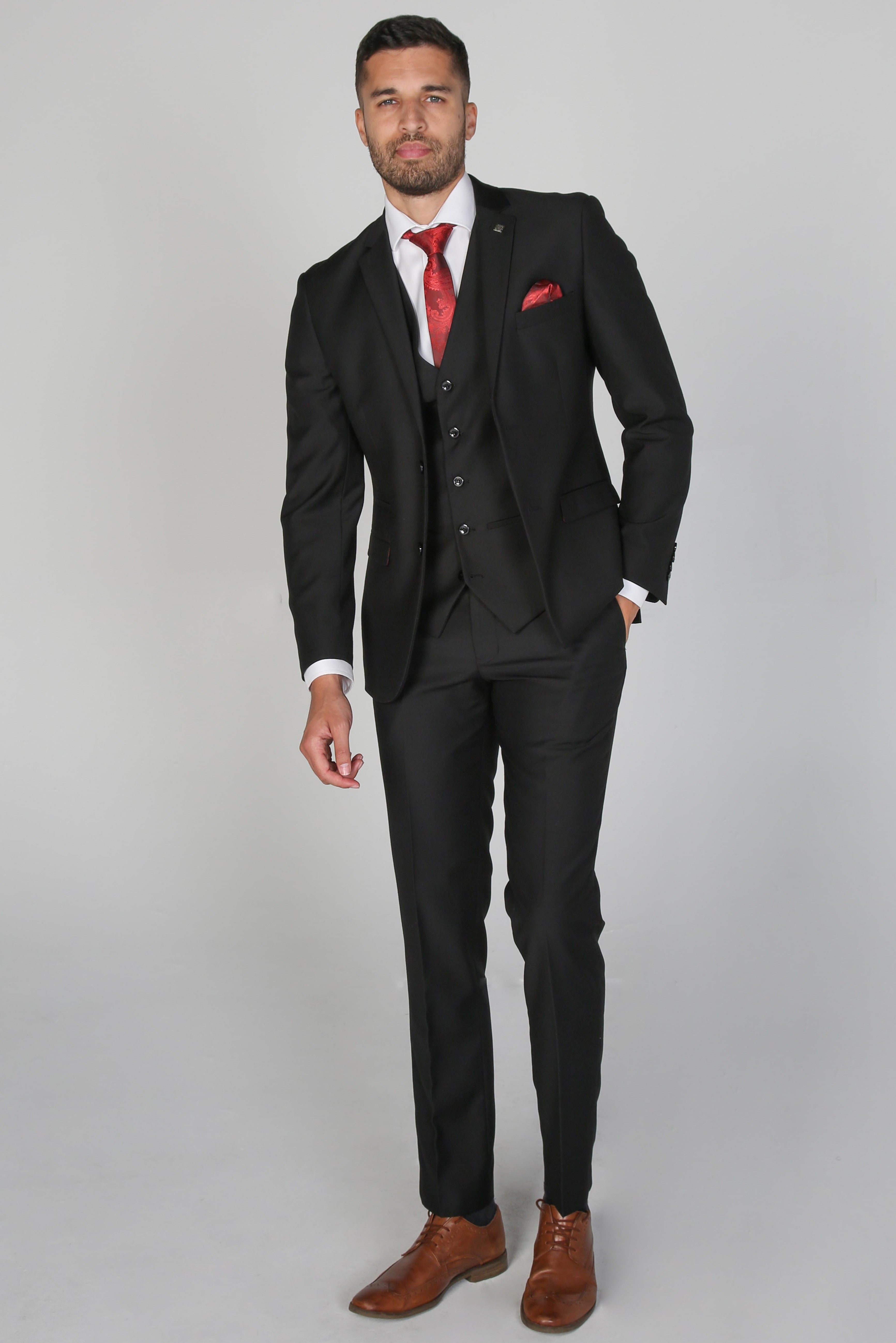 Parker Black Three Piece Suit