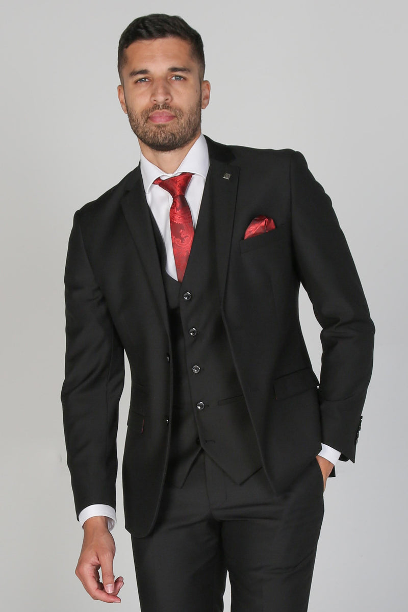 Parker Black Three Piece Suit