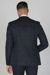 Harvey Navy Tweed Check Three Piece Suit