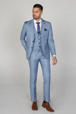 Charles Men's Blue Three Piece Suit