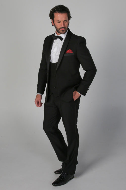 Ford Men's Black Three Piece Tuxedo