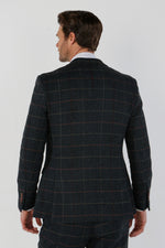 Thomas Navy Tweed Check Three Piece Suit