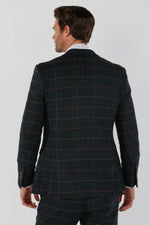 Thomas - Men's Navy Tweed Check Blazer