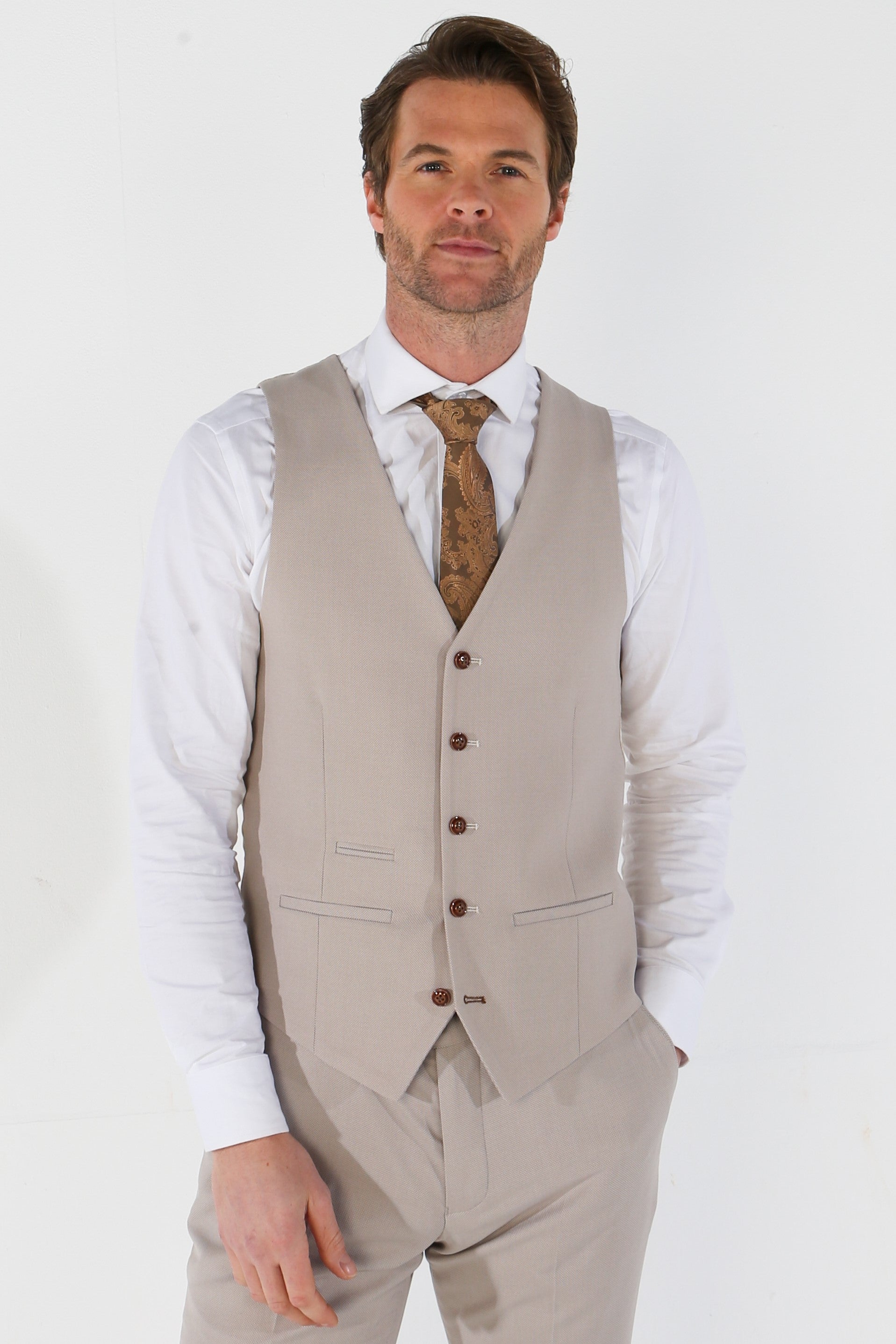 Mayfair Stone Textured Three Piece Suit