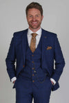 Alex Navy Burgundy Check Three Piece Suit