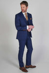 Alex Navy Burgundy Check Three Piece Suit