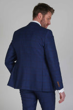 Alex Navy Burgundy Check Three Piece Suit