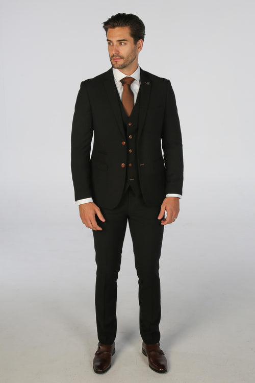 Mayfair Black Men's Three Piece Suit