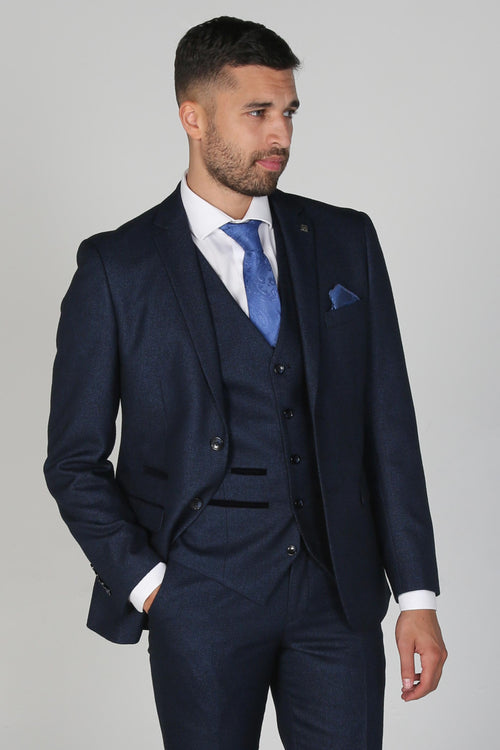 Arthur Navy Men's 3-Piece Suit - Unleash unparalleled elegance with this distinguished ensemble, a perfect fusion of timeless style and sophistication.