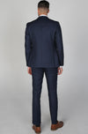 Sophisticated Back View - Arthur Navy Men's Three Piece Suit