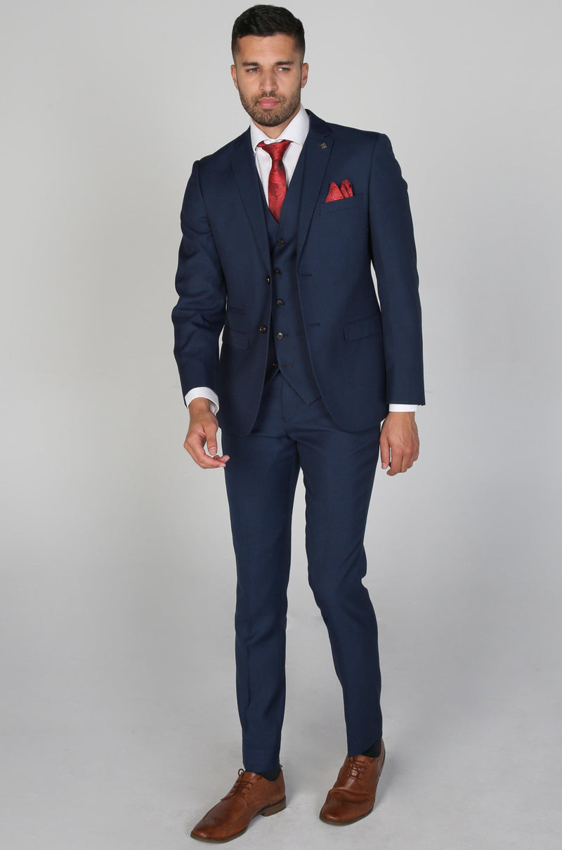 Sartorial Elegance - Calvin Navy Suit Vest Detailed View
