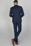 Modern Style - Back View of Calvin Navy Men's Three Piece Suit