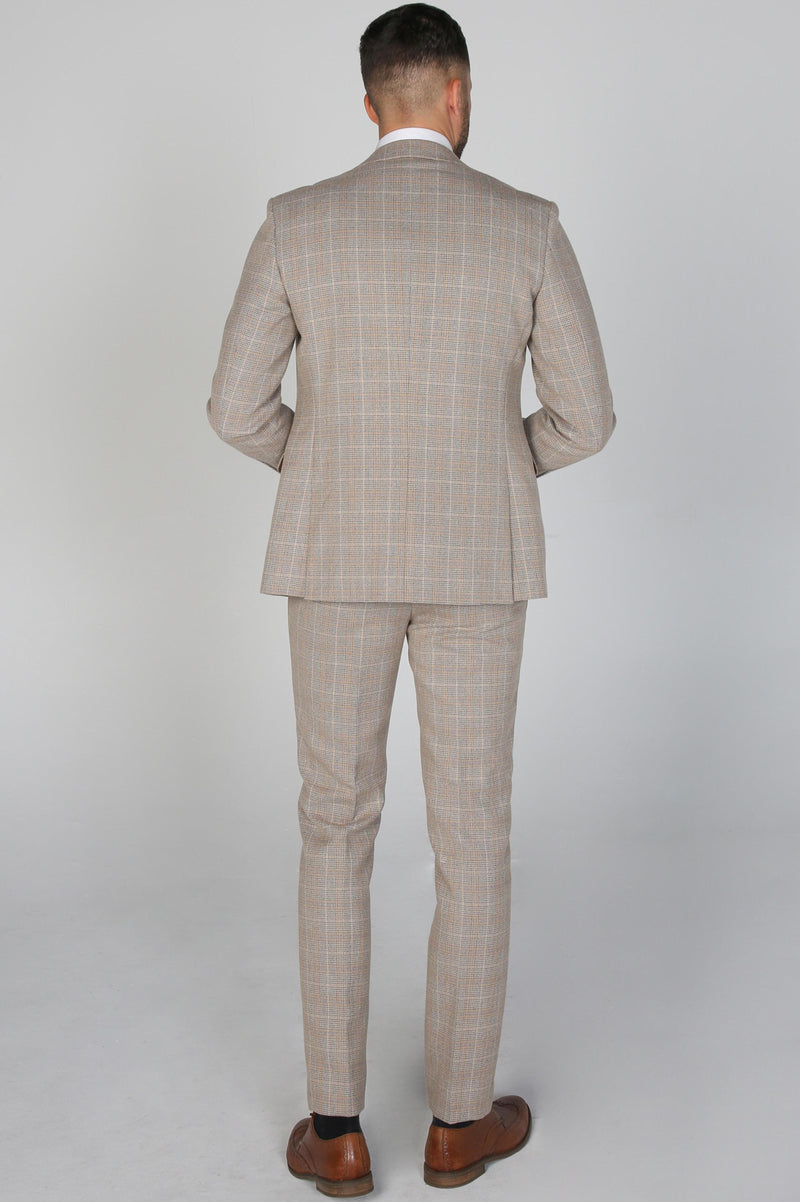 Holland Beige Men's Three Piece Suit
