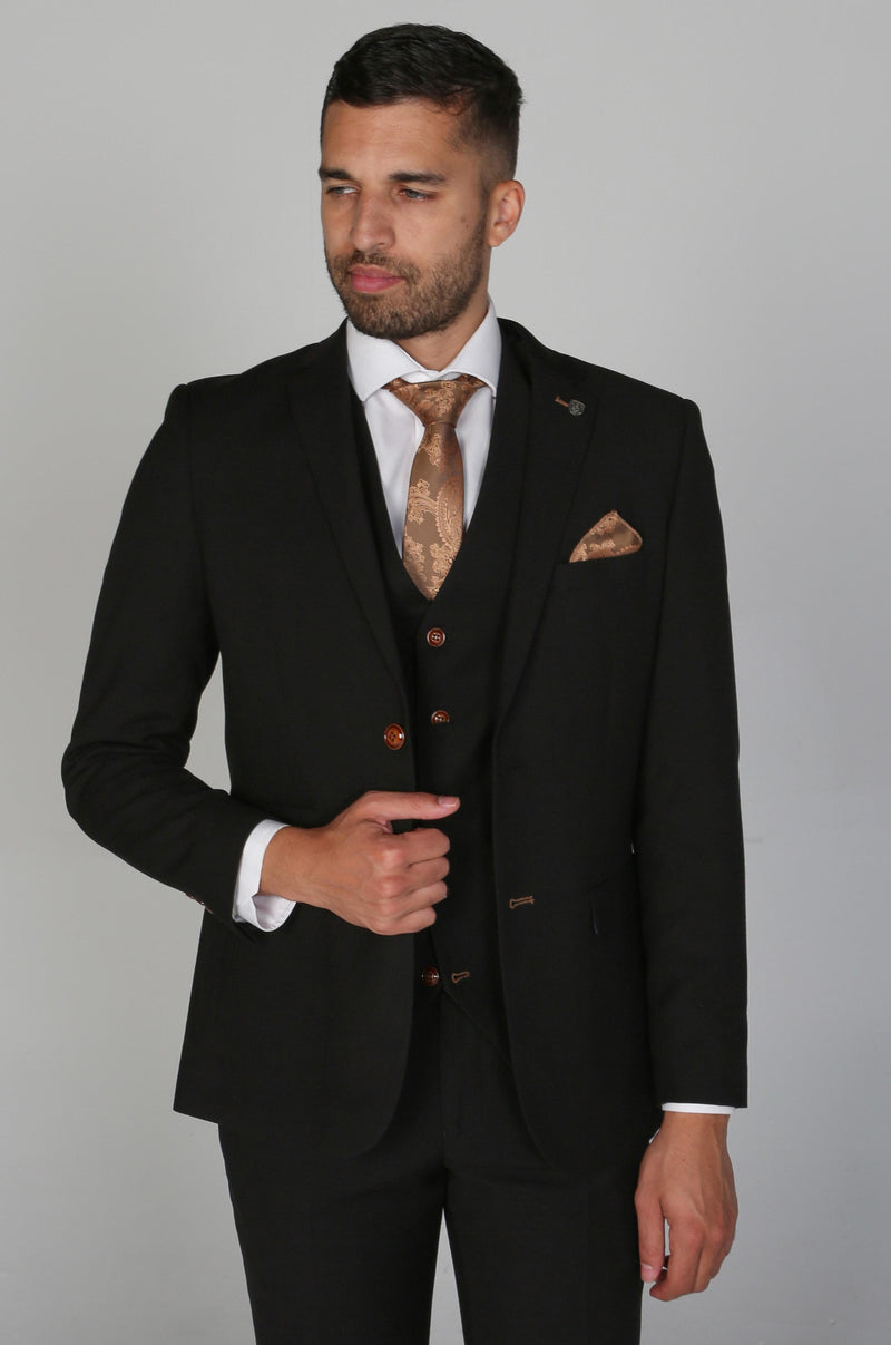 Mayfair Black Men's Three Piece Suit