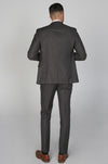 Back View of Charles Charcoal Men's Three Piece Suit