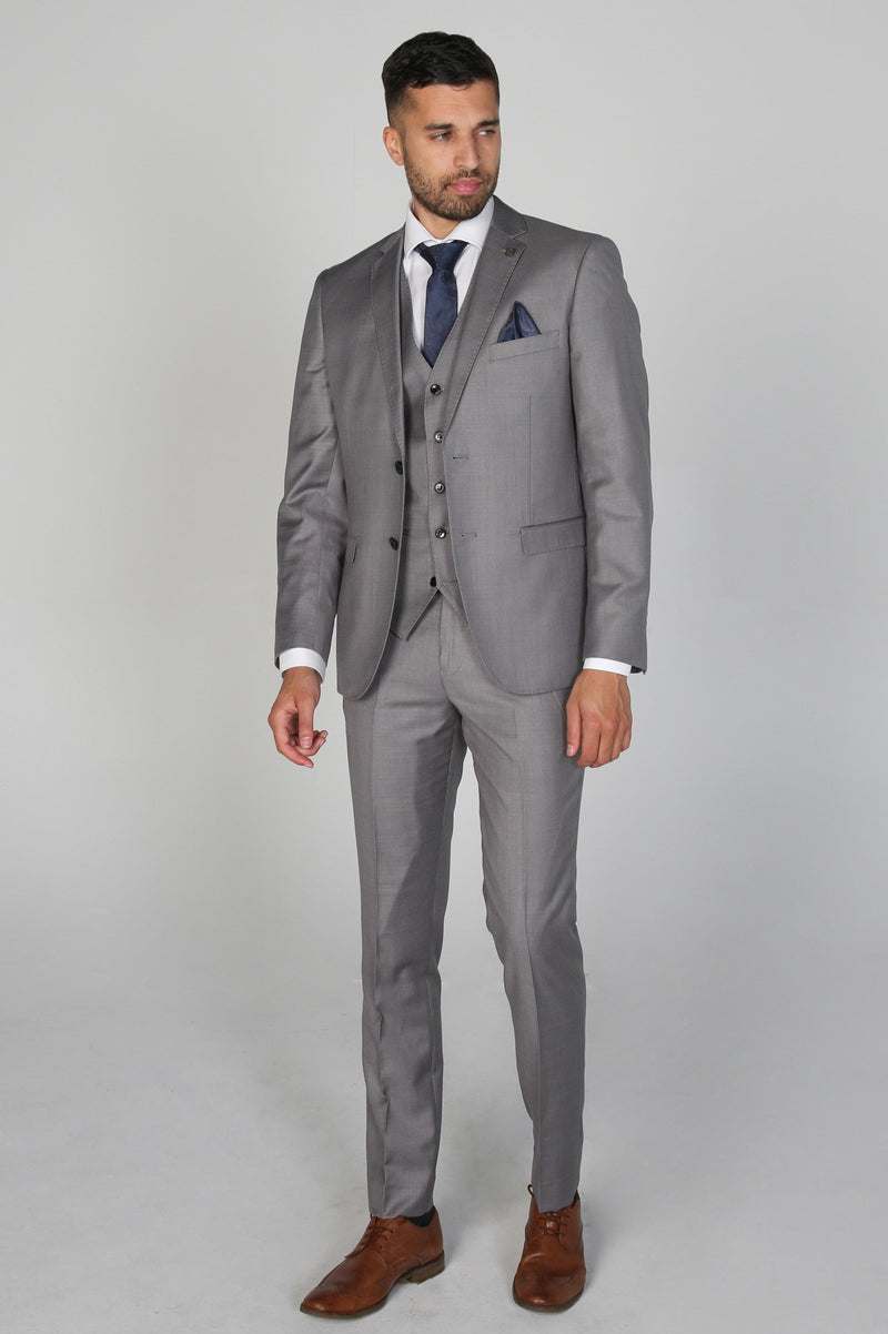 Charles Grey Men's Three Piece Suit - Full Frontal Elegance