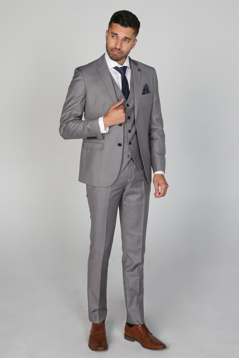 Charles Men's Grey Three Piece Suit