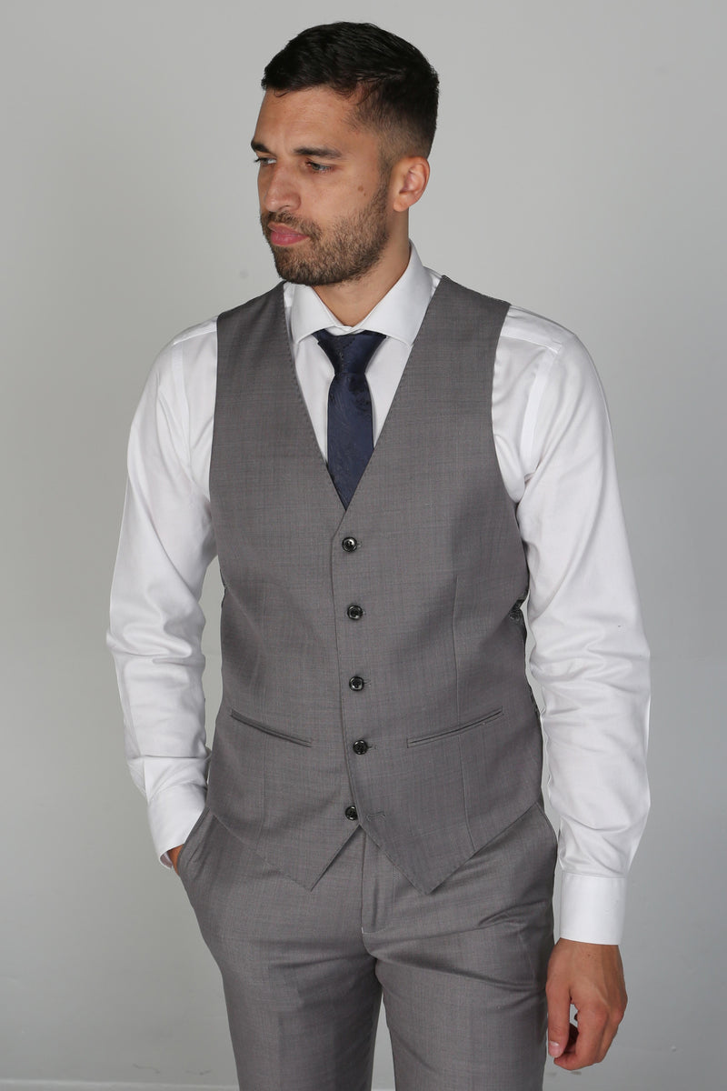 Charles Men's Grey Three Piece Suit