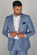Sartorial Elegance - Charles Blue Suit Vest Detailed View