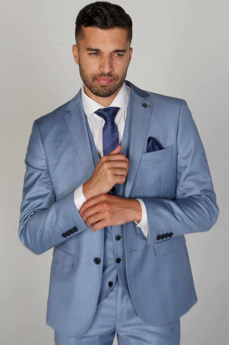 Exquisite Tailoring - Charles Blue Suit Jacket Detail