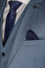 Stylish and sophisticated Charles Blue Men's Three Piece Suit