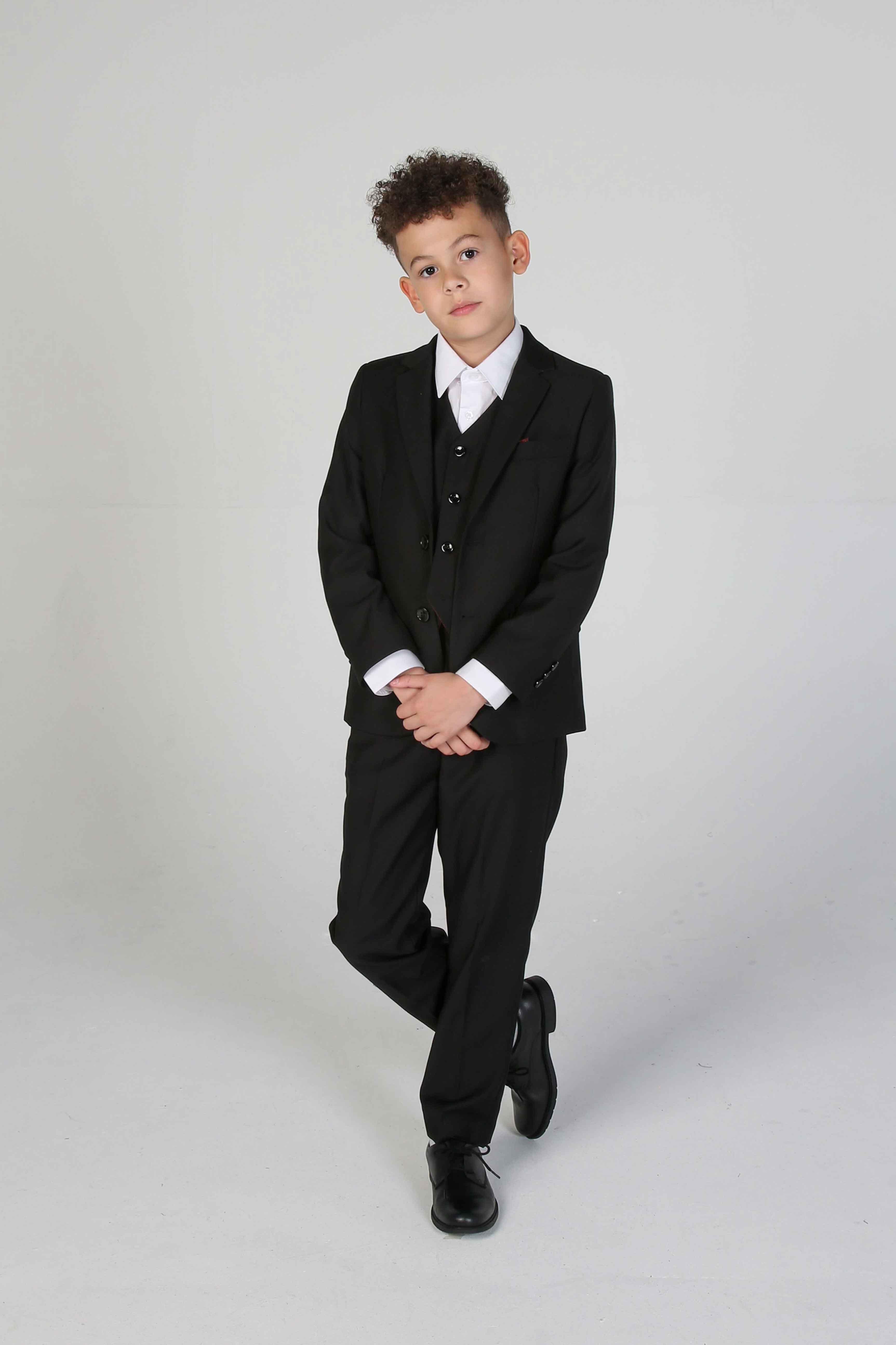 Device - Boy's Parker Black Three piece Suit