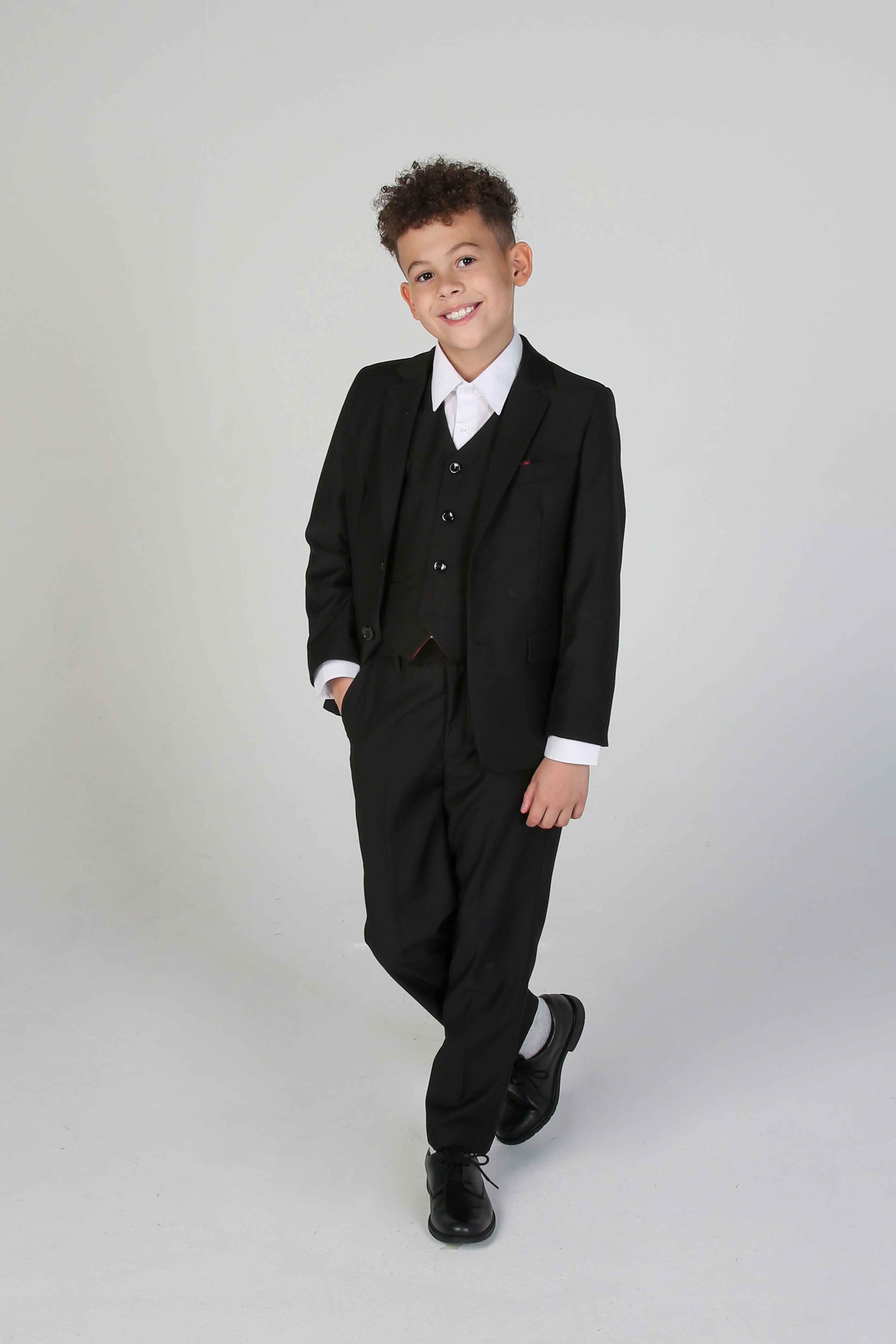 Device - Boy's Parker Black Three piece Suit