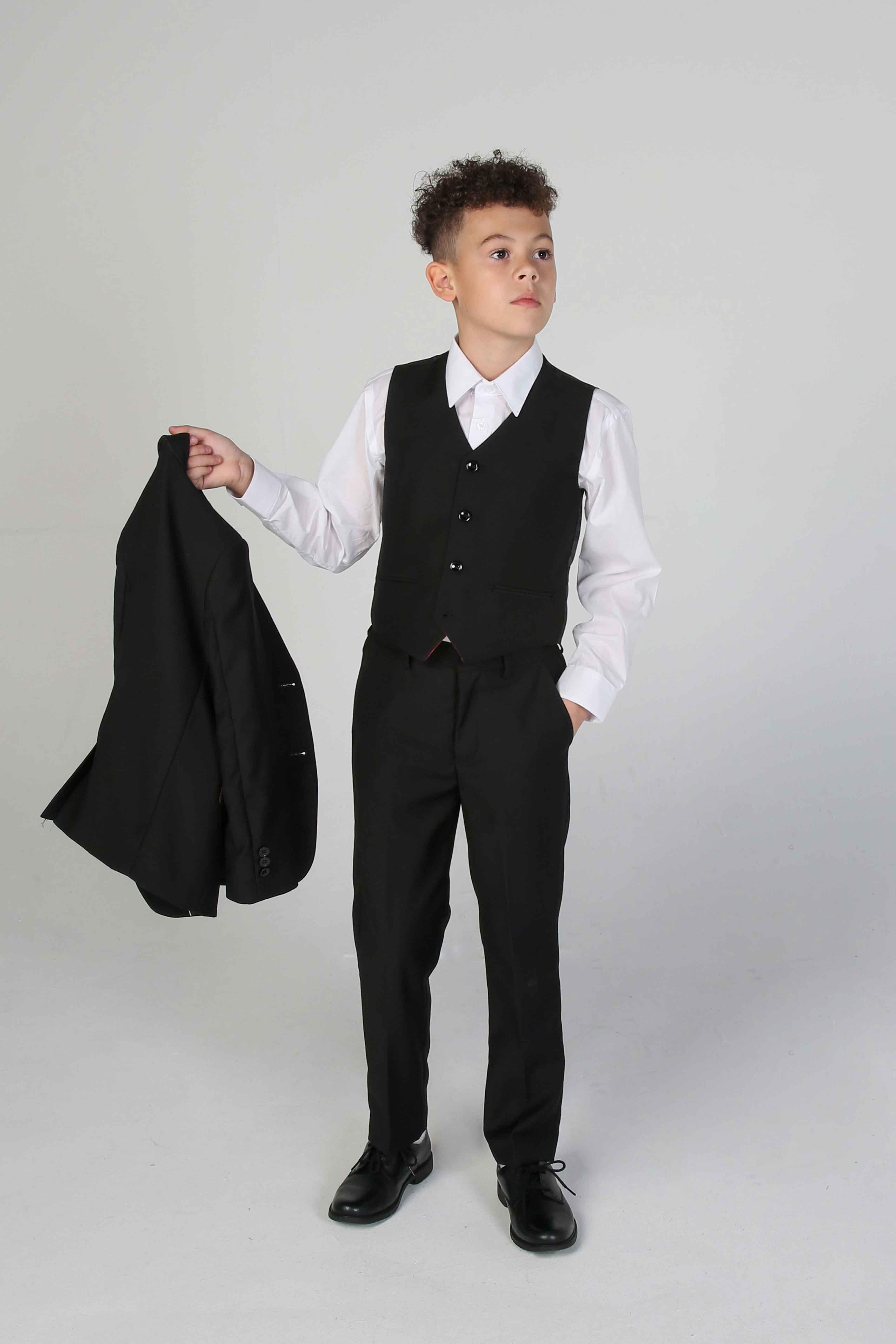 Device - Boy's Parker Black Three piece Suit