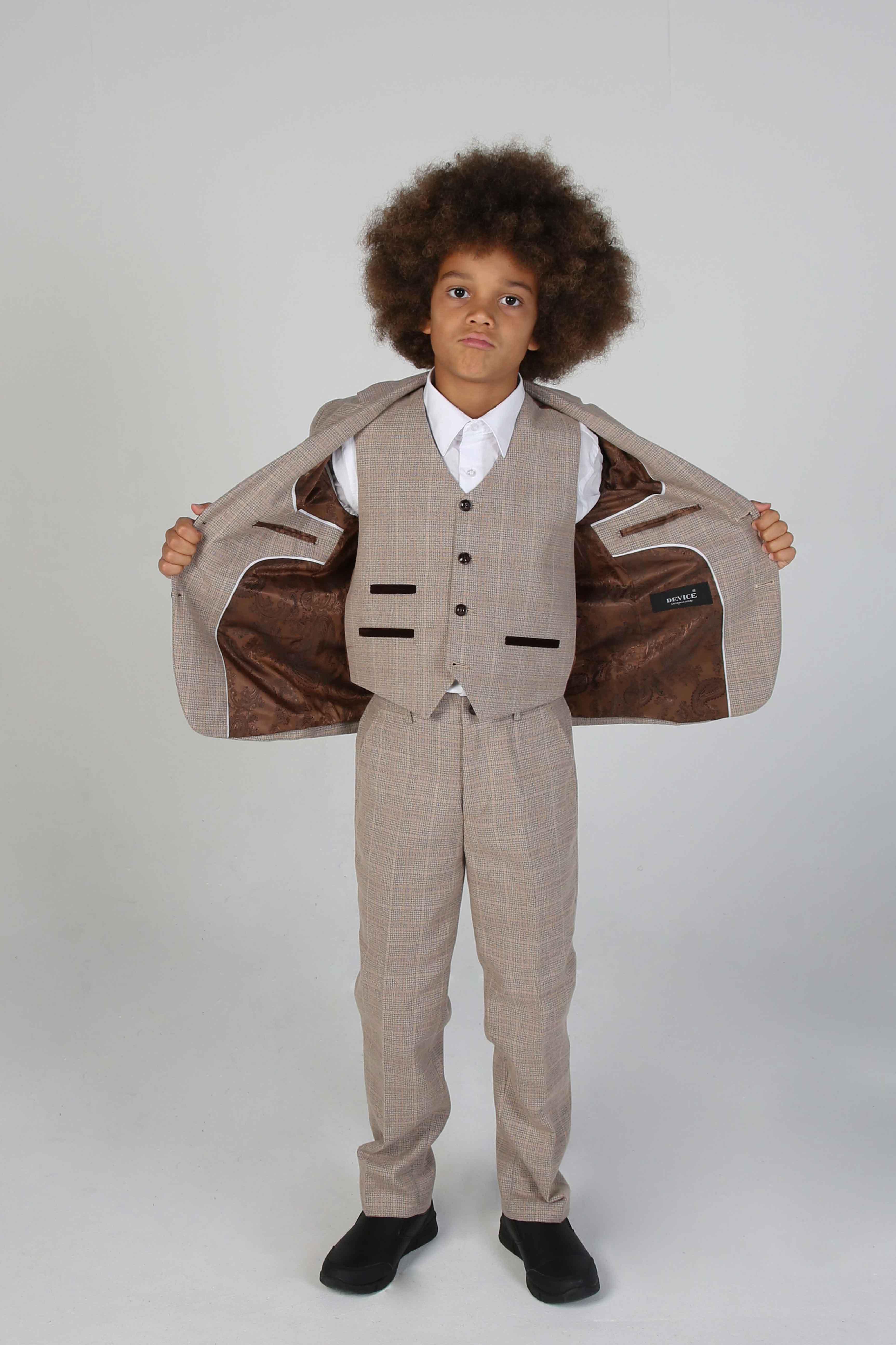 Device - Boy's Holland Beige Three Piece Suit