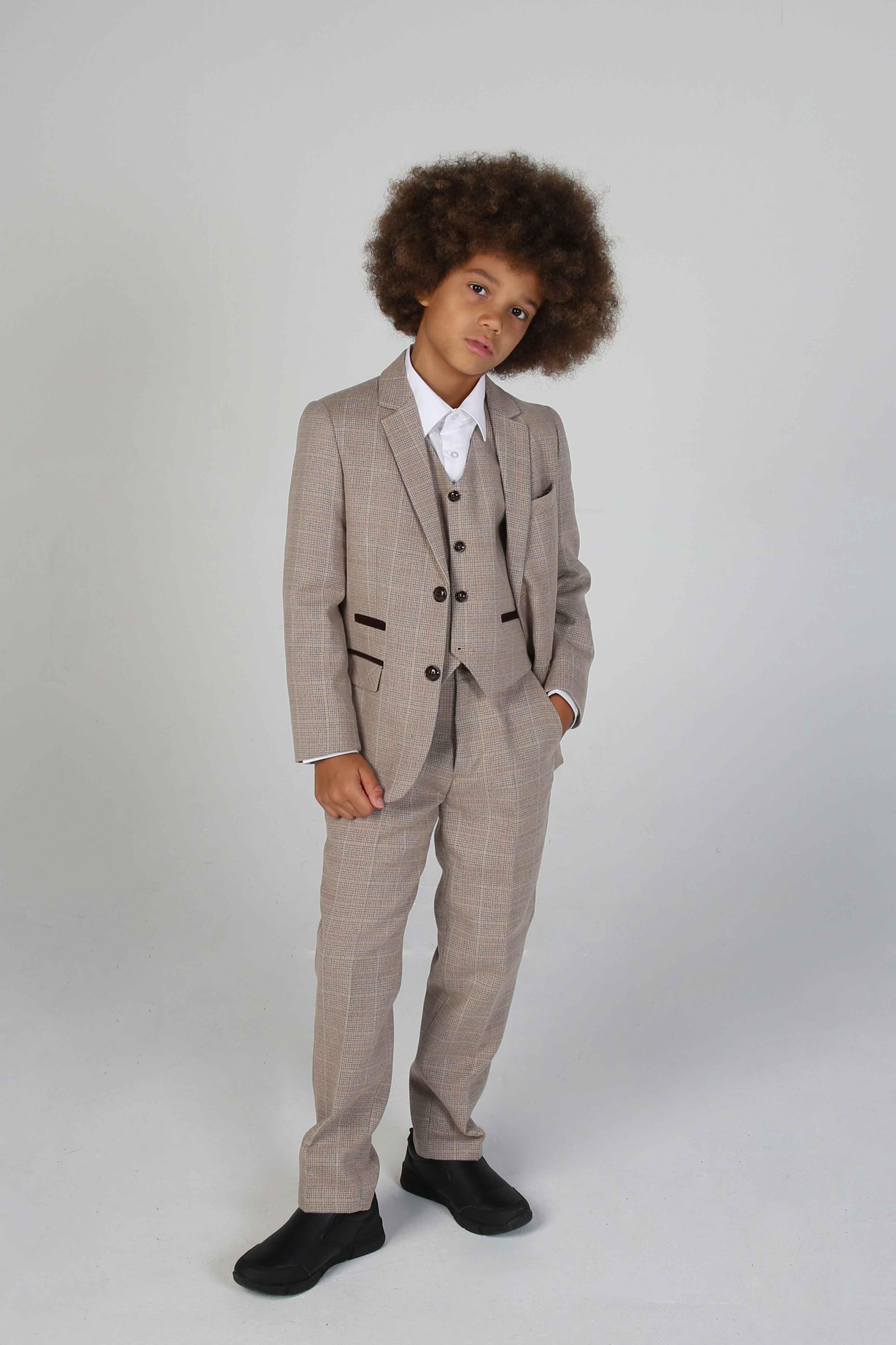 Device - Boy's Holland Beige Three Piece Suit