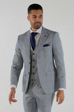 Mark - Sky Blue Check Blazer