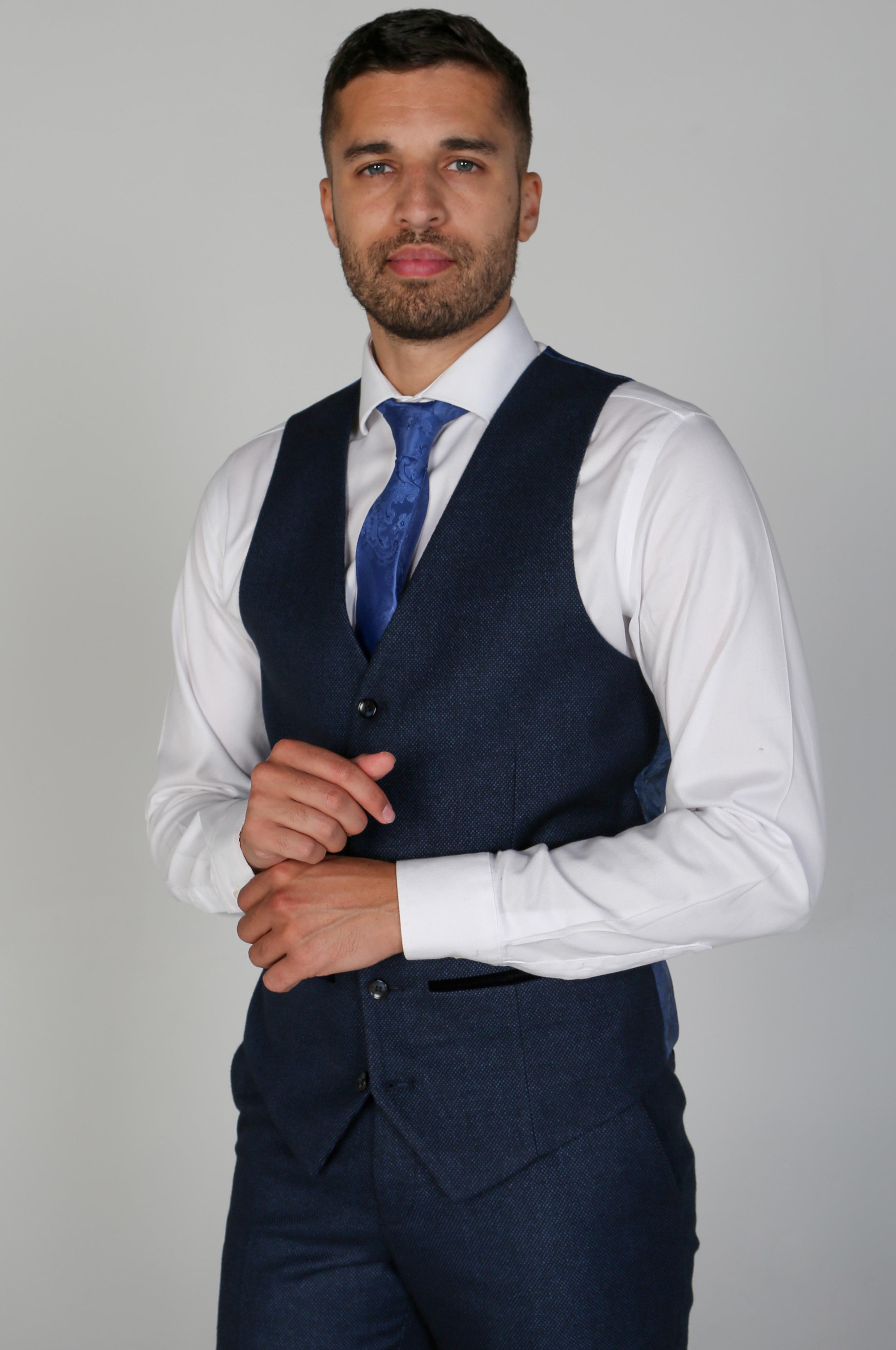 Men's Arthur Navy Waistcoat - Paul Andrew