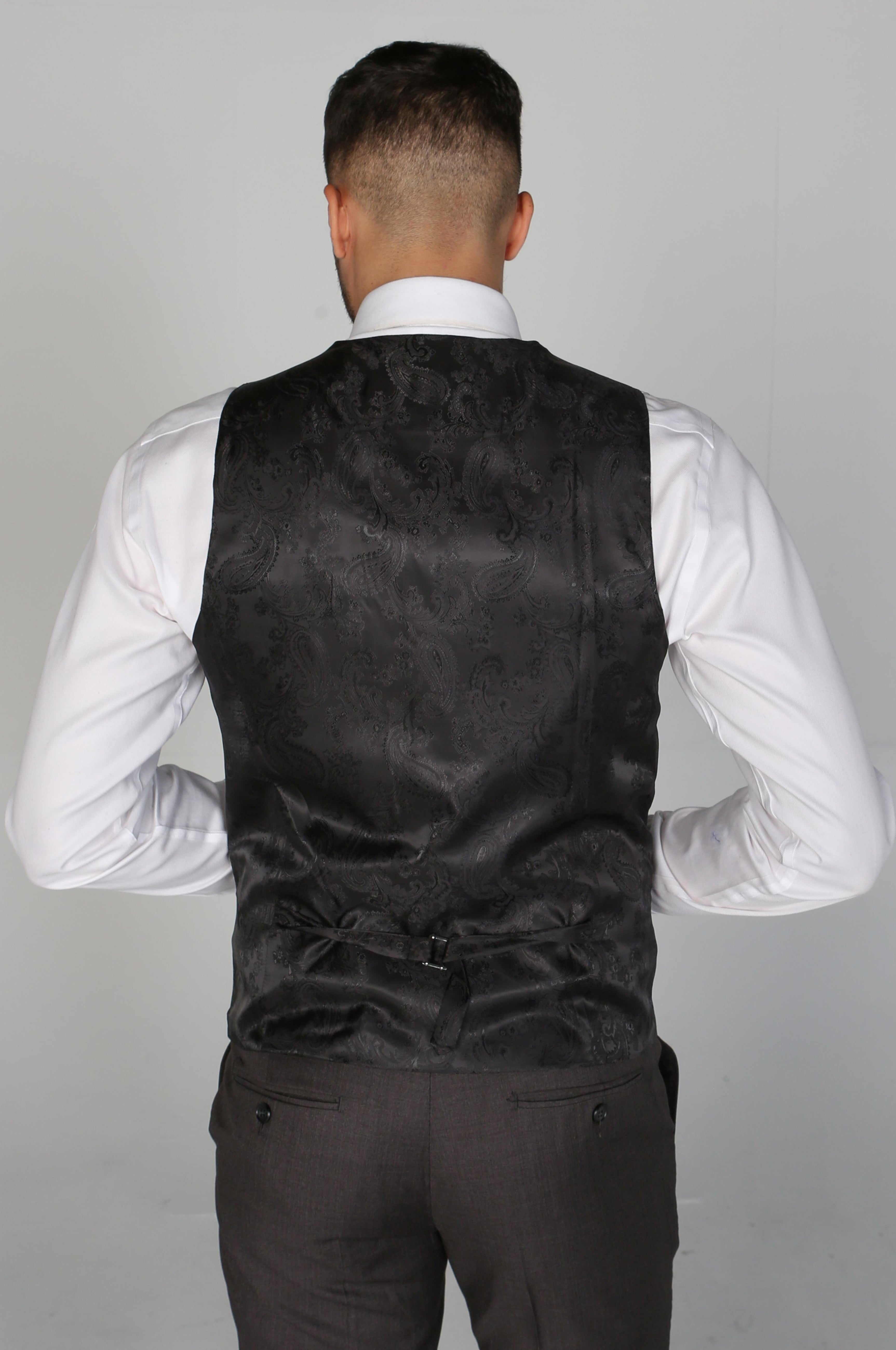 Men's Charles Charcoal Waistcoat - Paul Andrew