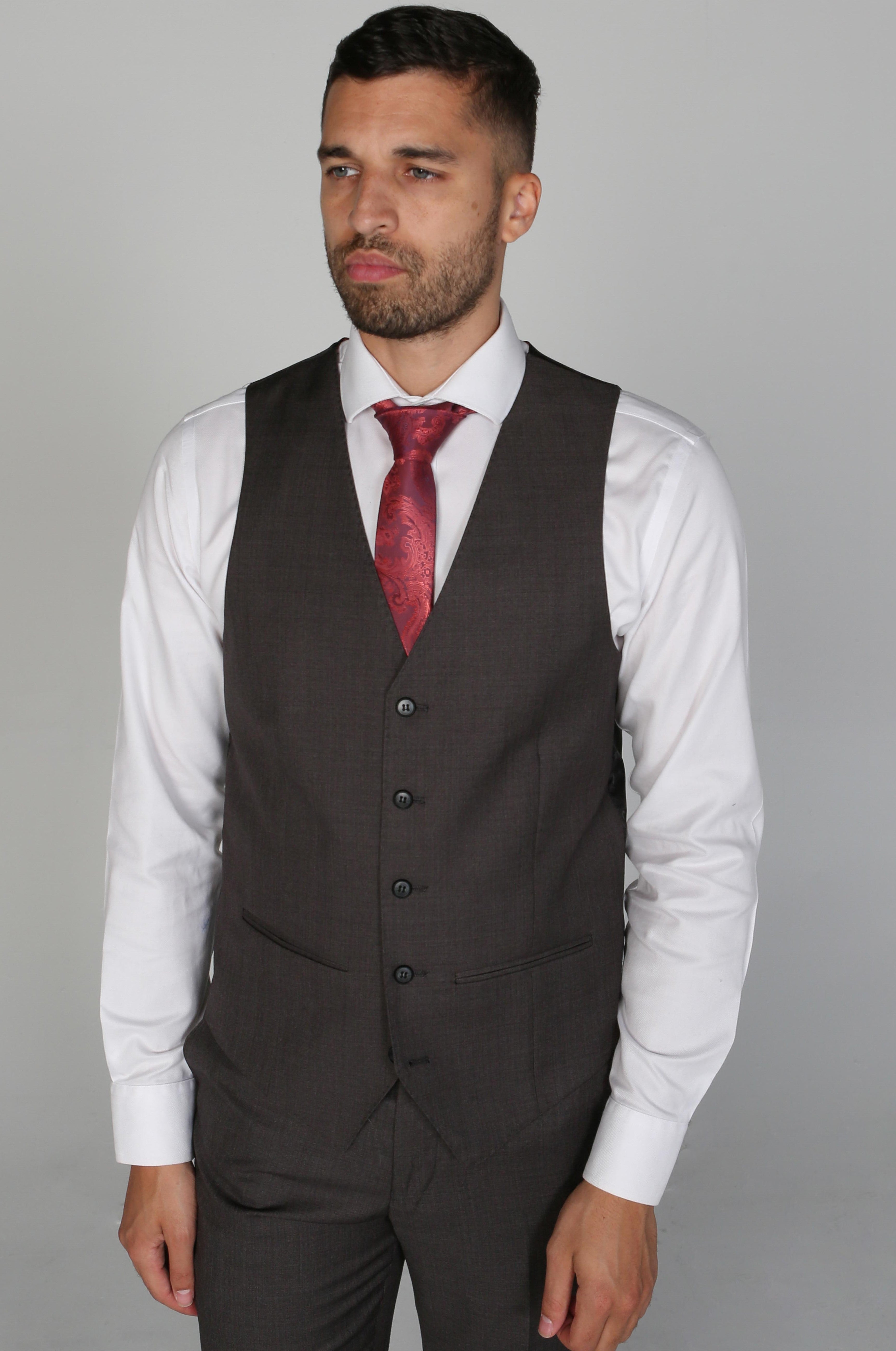 Men's Charles Charcoal Waistcoat - Paul Andrew