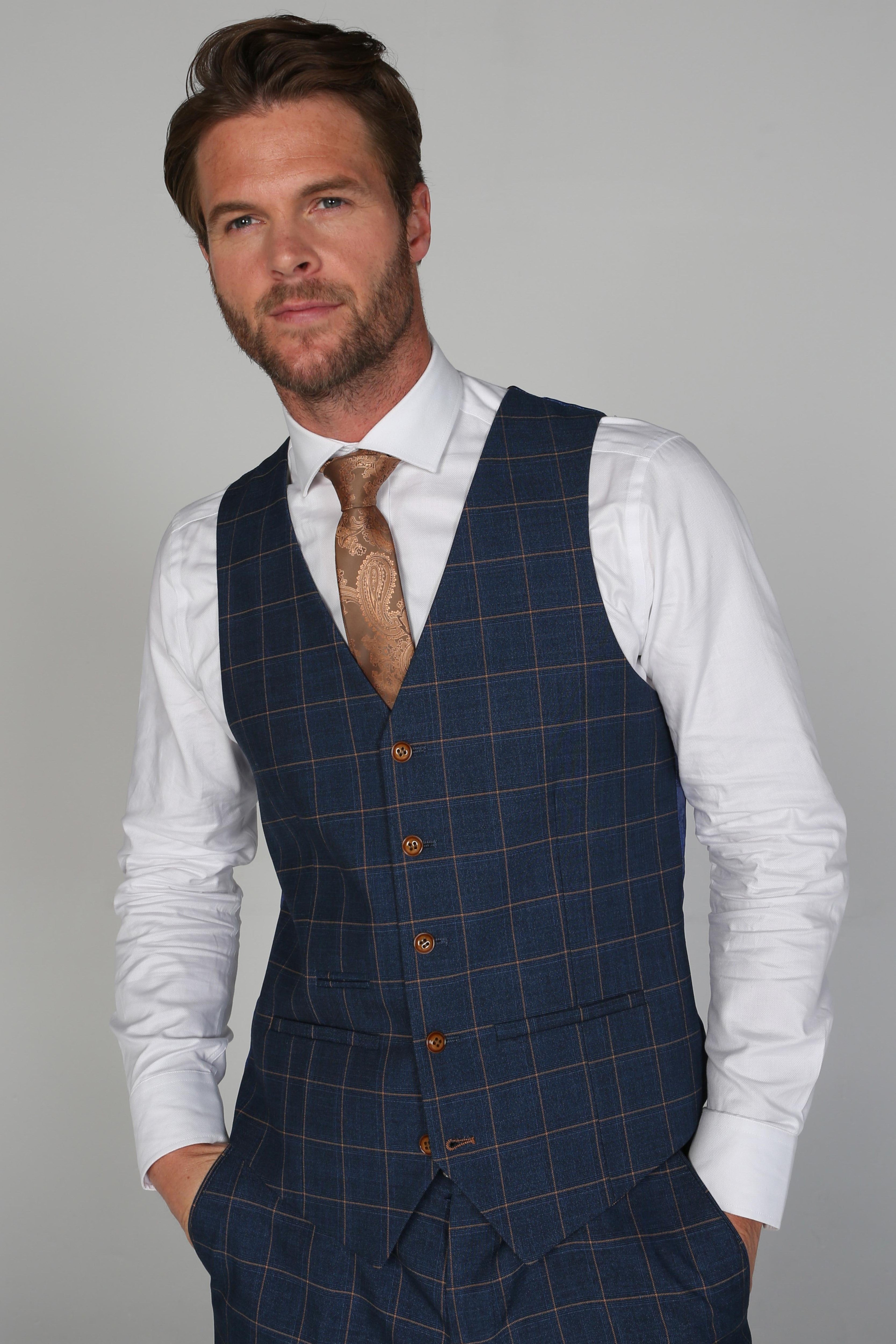 Men's Hamleys Navy Waistcoat - Paul Andrew