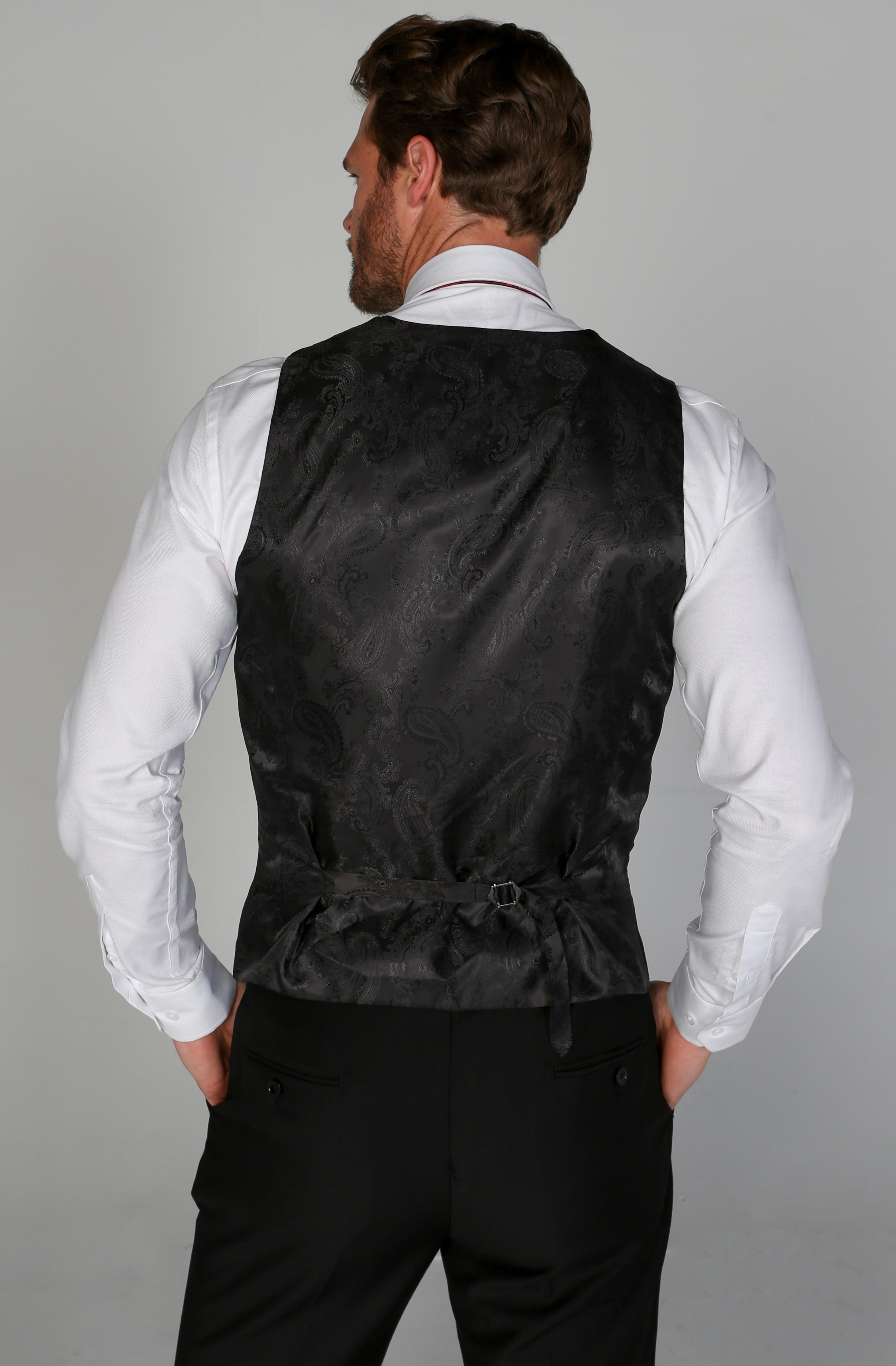 Men's Harry Black Waistcoat - Paul Andrew